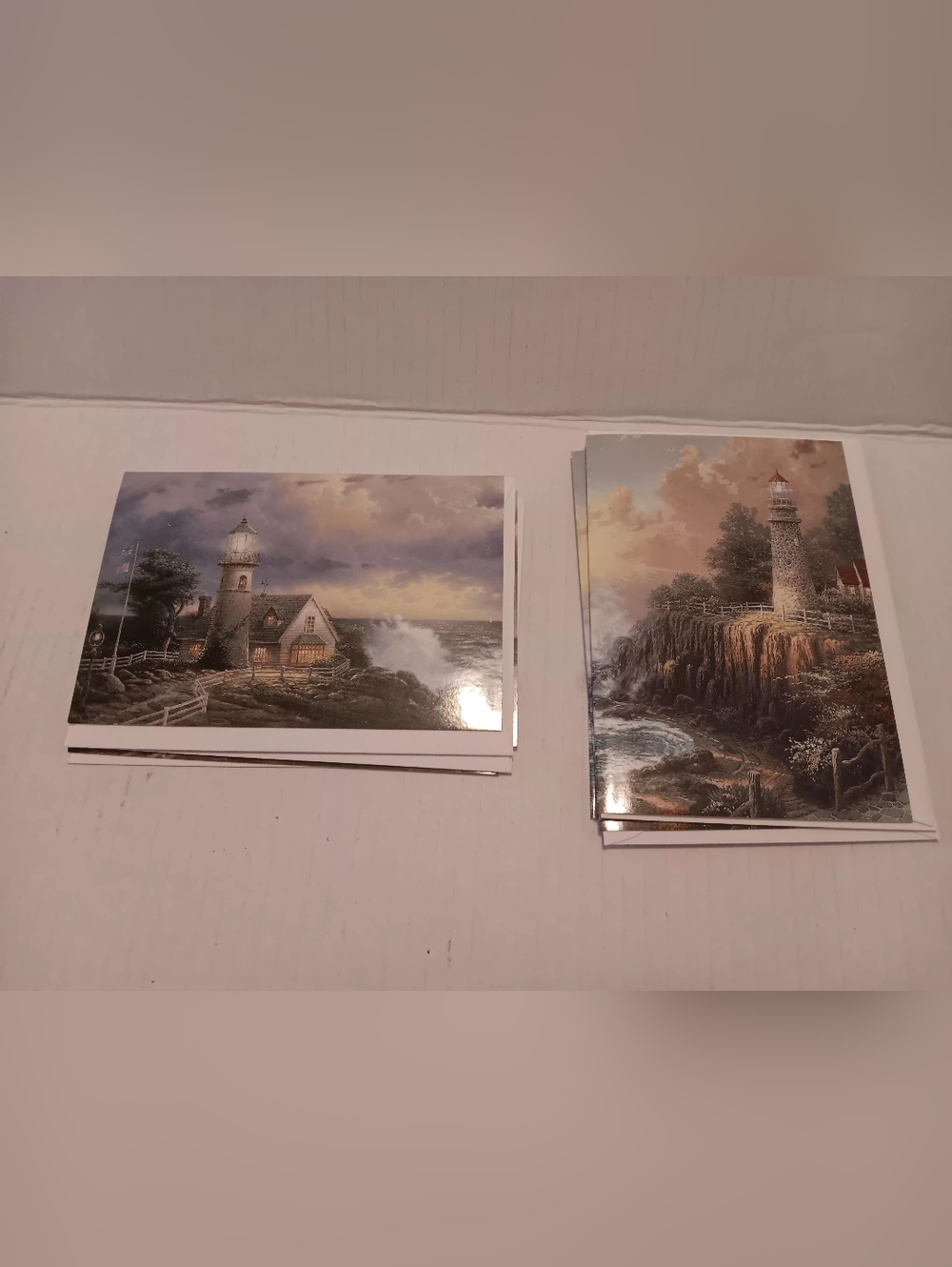 6 Vintage 1997 "The Light Of Peace" Greeting Card Glossy Photo Thomas Kinkade